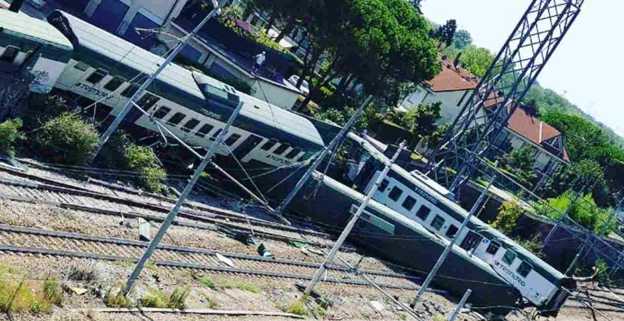 deraglia treno Trenord Carnate