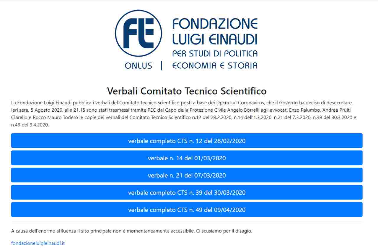 Verbali CTS Fondazione Einaudi
