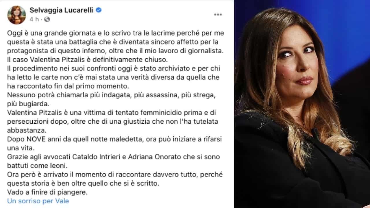 Selvaggia Lucarelli e il post sul caso Pitzalis