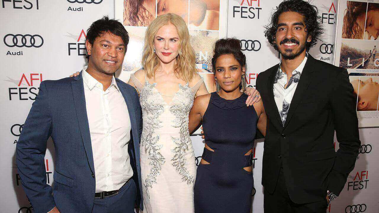 Saroo Brierley con i protagonisti film Lion