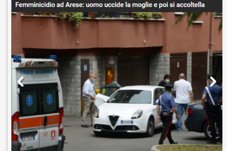 Screenshot Femminicidio Arese