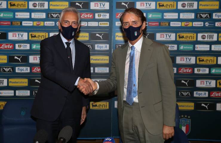 Gabriele Gravina e Roberto Mancini