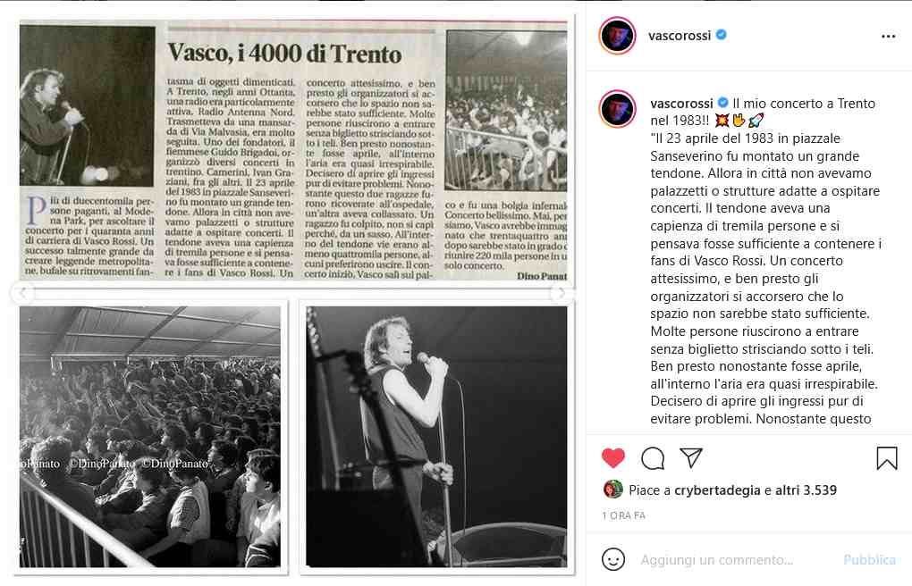 Instagram Vasco Rossi