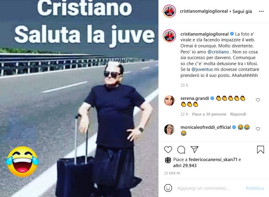 Cristiano Malgioglio Instagram