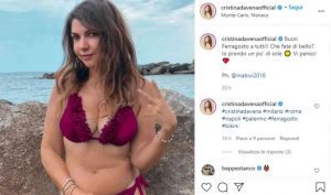 cristina d'avena, la foto in bikini a ferragosto