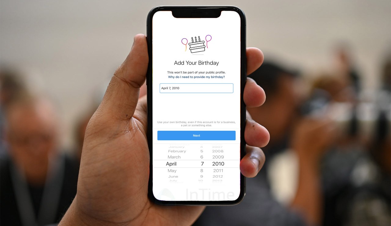 Instagram, richiesta della data di nascita.