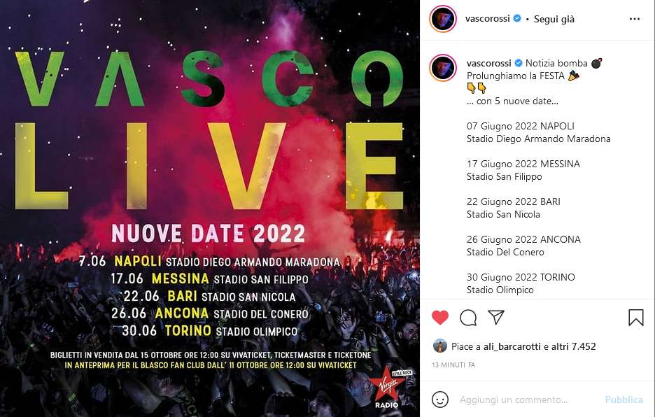 Vasco Rossi Instagram