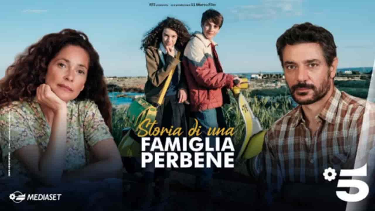 Locandina fiction di Canale 5: Storia di una famiglia perbene (fonte: screen )