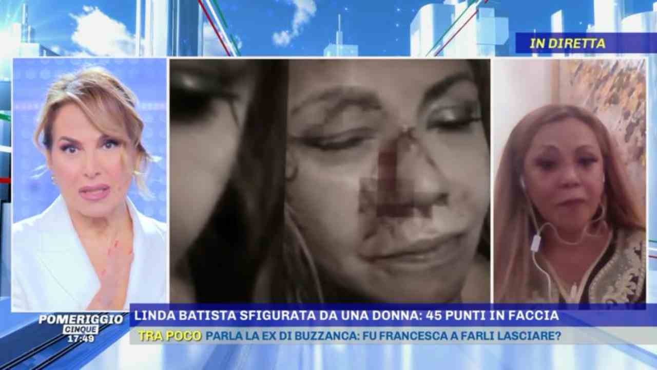 barbara d'urso commenta l'aggressione a linda batista