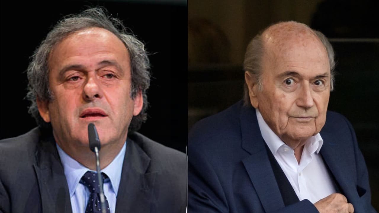 I due ex dirigenti accusati di truffa, Michel Platini (a destra) e Sepp Blatter (a sinistra)