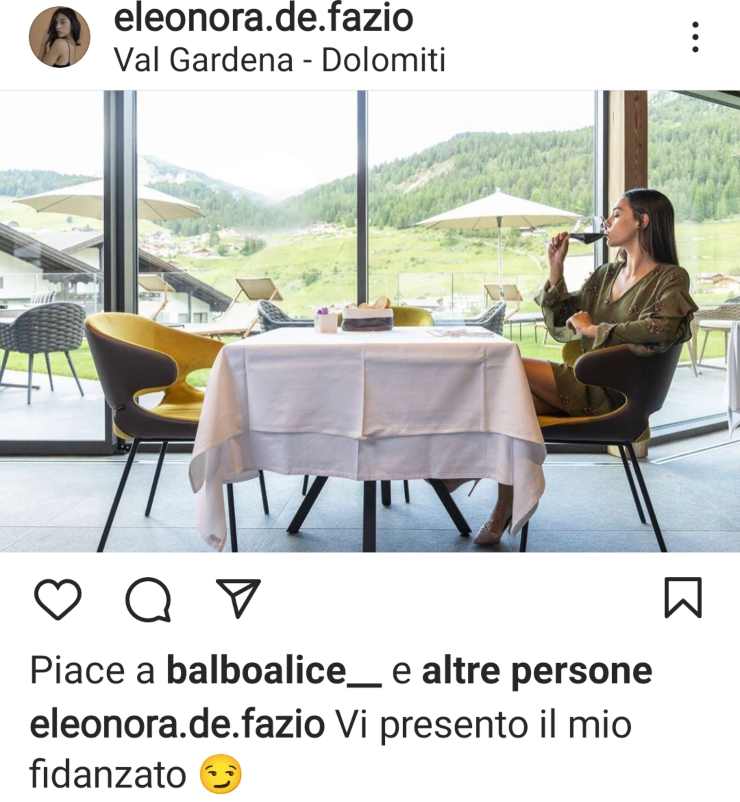 post di Instagram di Eleonora De Fazio