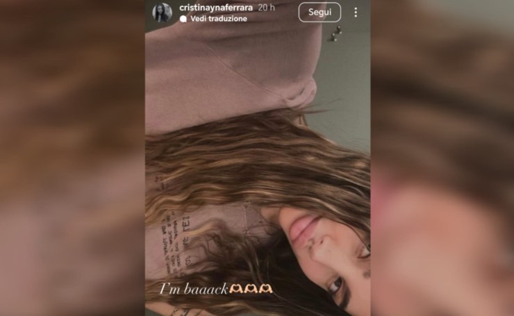 Il selfie di Cristina Ferrara